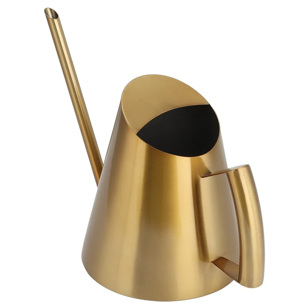 Stainless Steel Watering Can Long Spout Smooth Surface Plant Watering Pot 900ml / 30.4 Oz 1500ml / 50.7 Oz Garden Watering Can