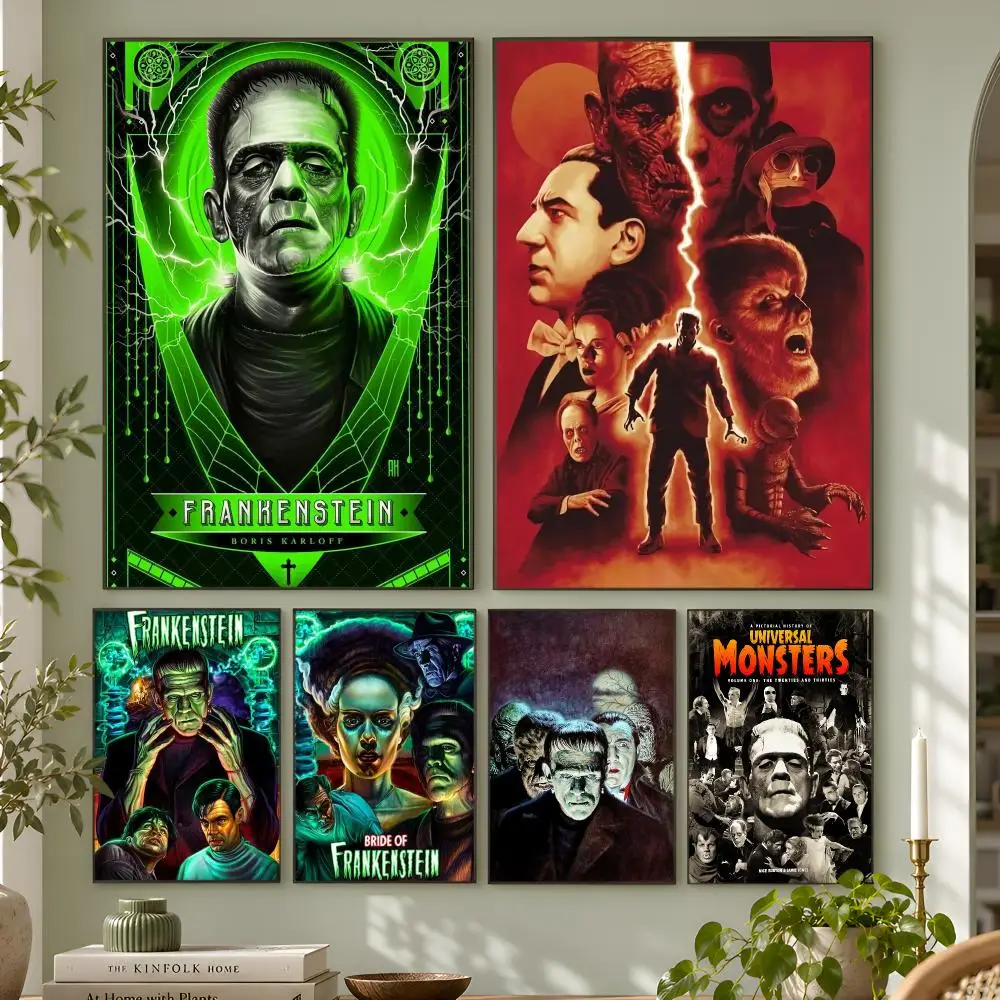 Vintage U-Universal M-Monsters Horror Movie Poster Wall Art Home Decor Living Room Bedroom Office Dorm Apartment Gift