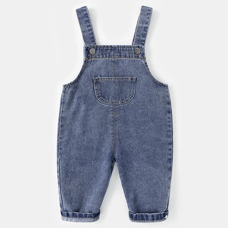 Ropa de primavera y otoño para recién nacidos, pantalones vaqueros coreanos para bebés, ropa de moda informal, monos holgados para niños pequeños,