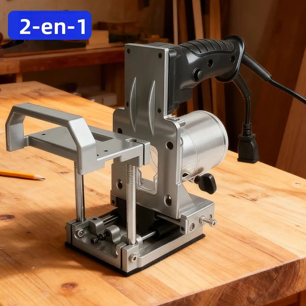 Support de positionnement et de connexion 2-en-1 pour mini-fraiseuse portative, pour le fraisage et le découpage de moules en bois