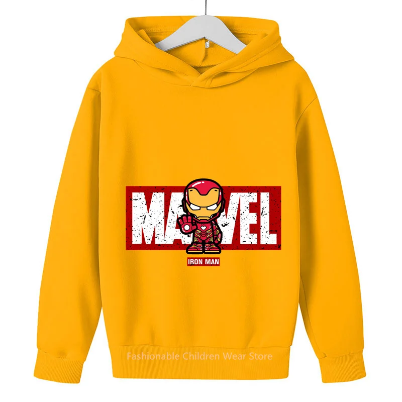 New Marvel Avengers Q-Edition Iron Man Cartoon Children\'s Hoodie with Hood - Fashionable & Cozy for Boys & Girls