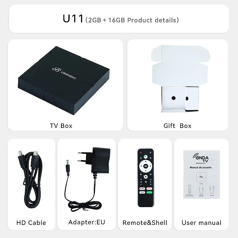 TV Box 4K HD Android 13 Bluetooth 5.2 Wifi6 2GB16GB Google TV APP Netflix مشغل الوسائط الذكية يدعم الإسبانية والفرنسية والروسية