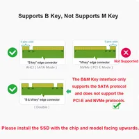 M.2 NGFF SSD To SATA 3 3.0  Adapter Card Converter B B&M Key Protocol Solid State Disk Drive 2230 2280 2242 2