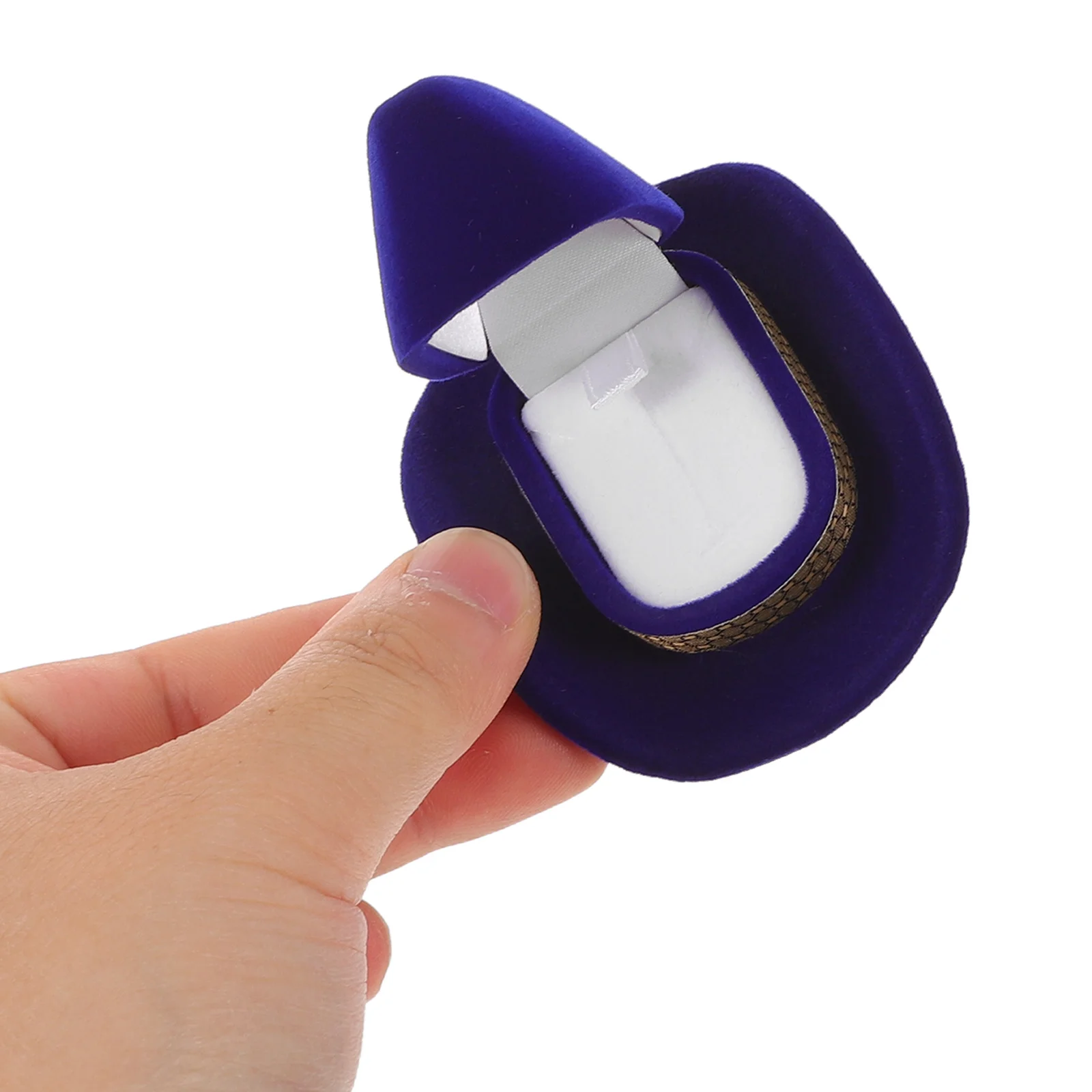 

3Pcs Creative Ring Box Western Cowboy Hat Jewelry Box Vintage Ring Storage Case for Wedding Engagement Display