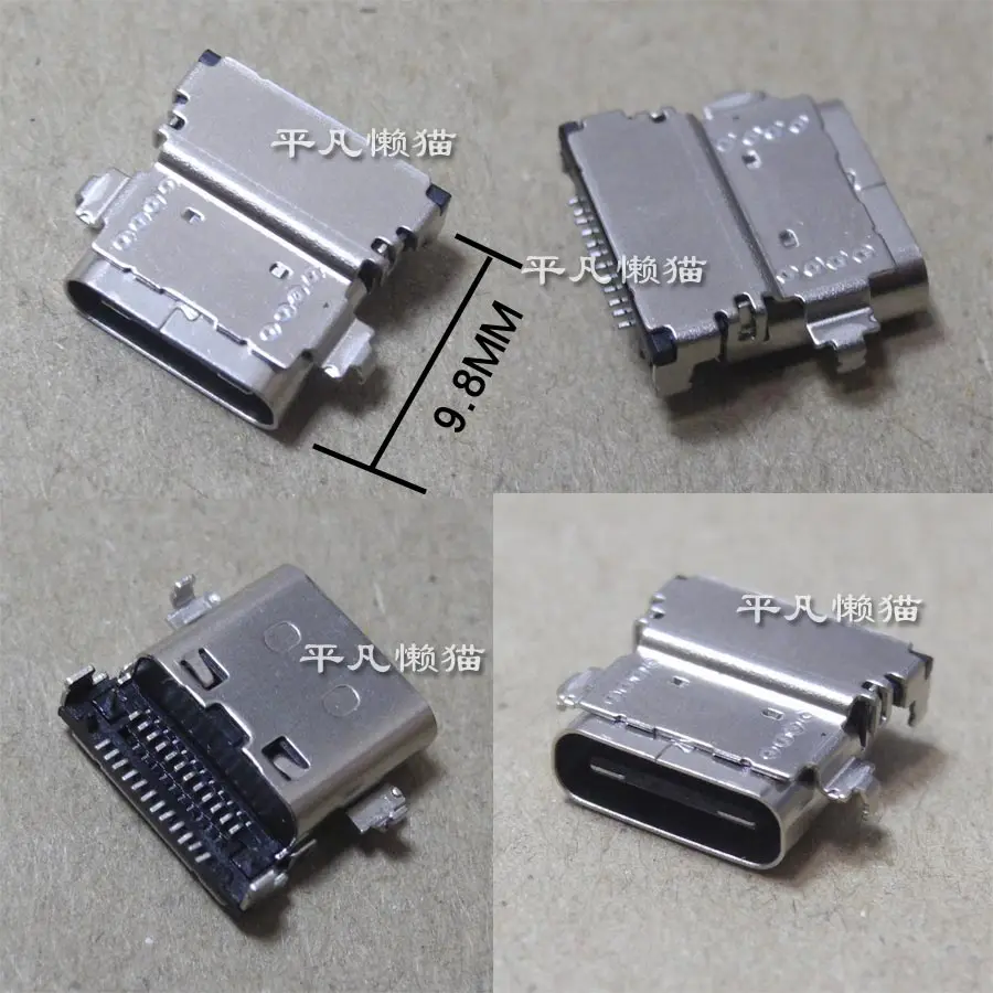 USB3.1 24 Pin  L=9.8MM Type C Charging Socket Connector DC Jack Port