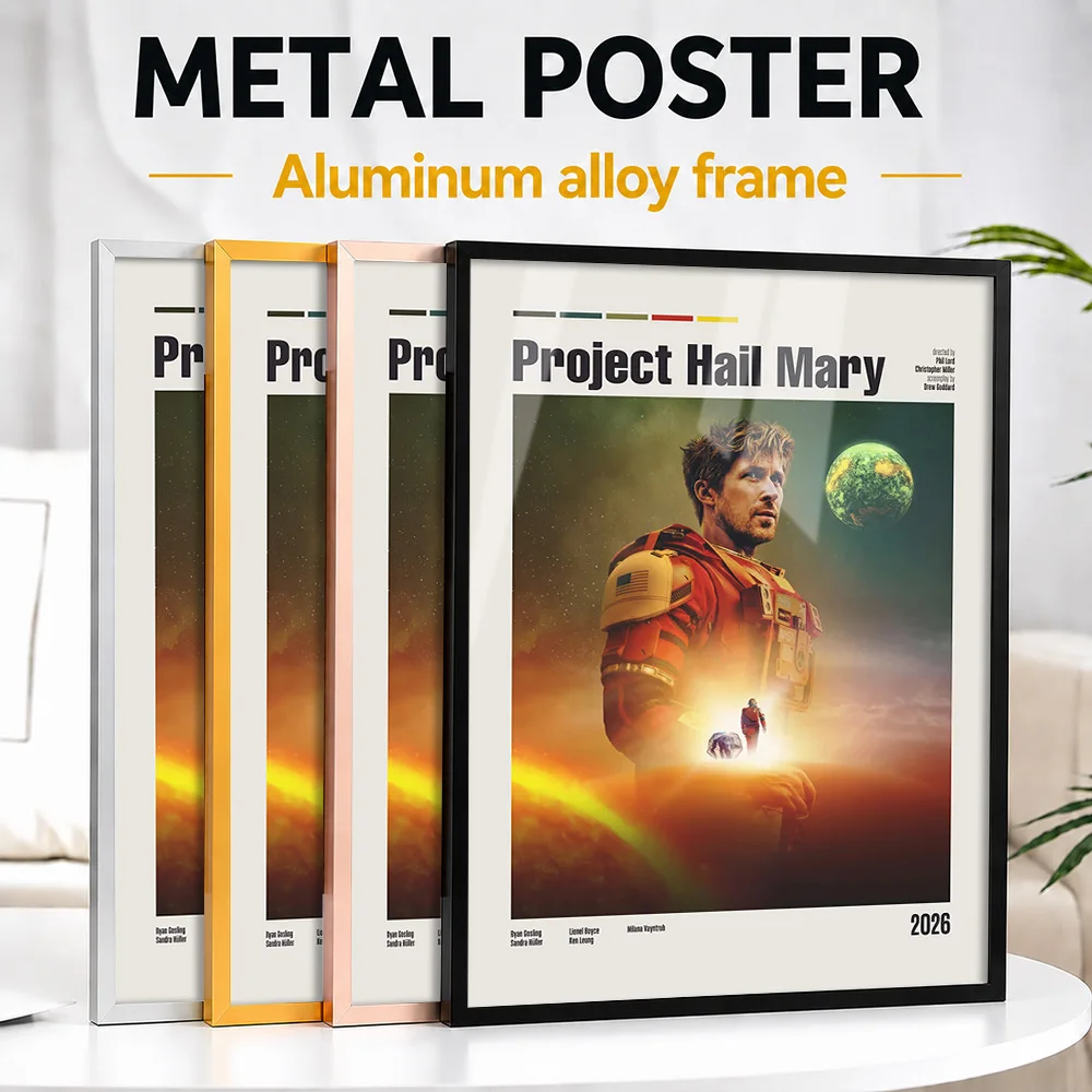 Project Hail Mary Movie Framed Metal Poster Personalized Screen Tribute Wall Art Perfect Within Media Room As Collector Gift