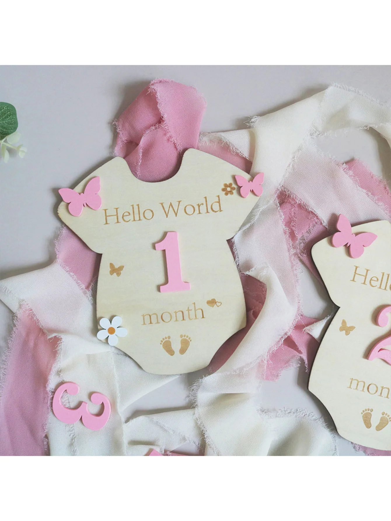Wooden Milestone Baby calendar Take photos to commemorate the Growth Chip Baby Calendar Month