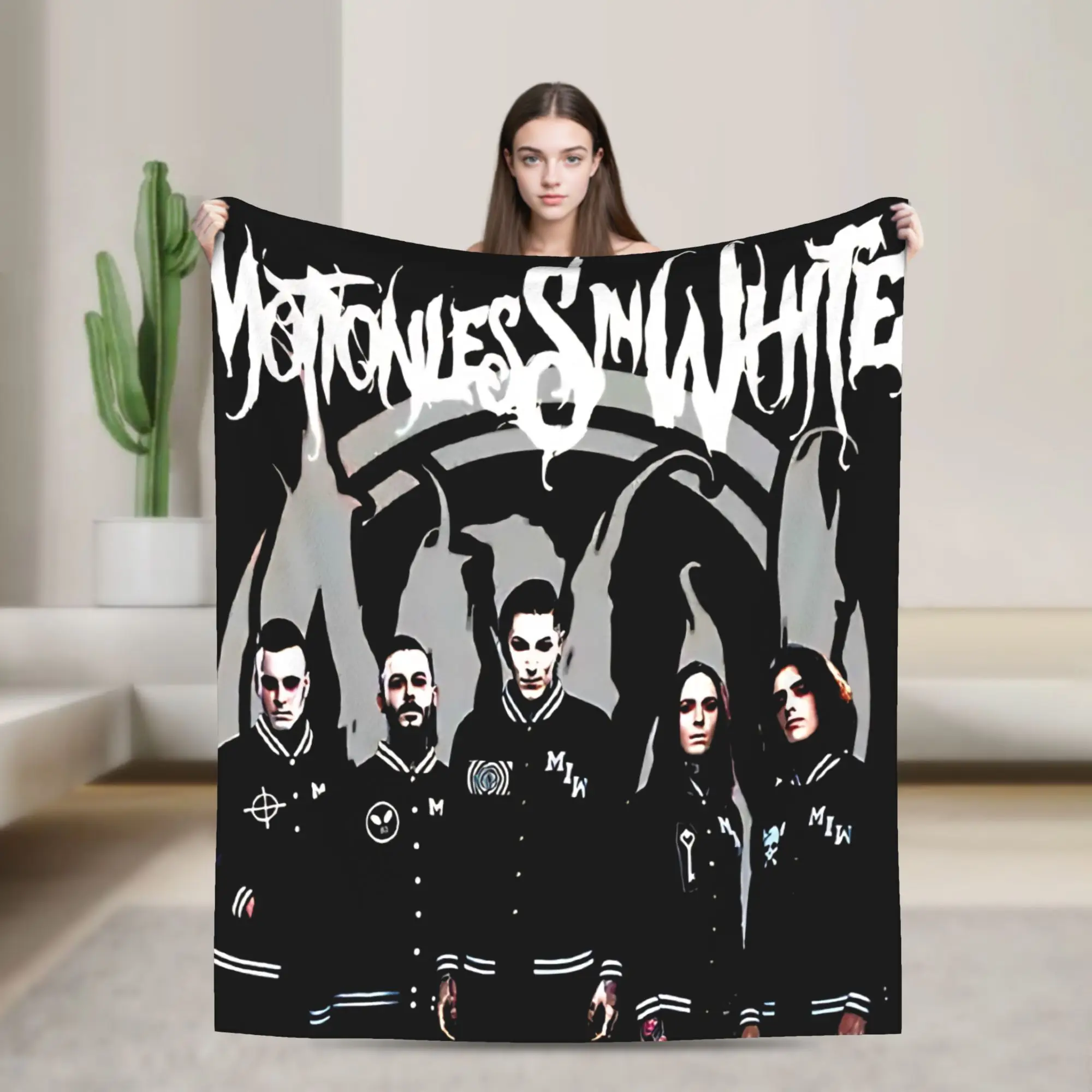 Five Sekawan  Motionless In White Music Band Plush Blankets Flannel Bedding Throws For Couch Bed Super Warm Bedspread Gift