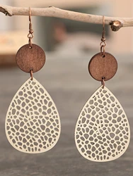 1 Pair Bohemian Style Faux Leather Earrings Vintage Drop Earrings for Women Holiday Gift