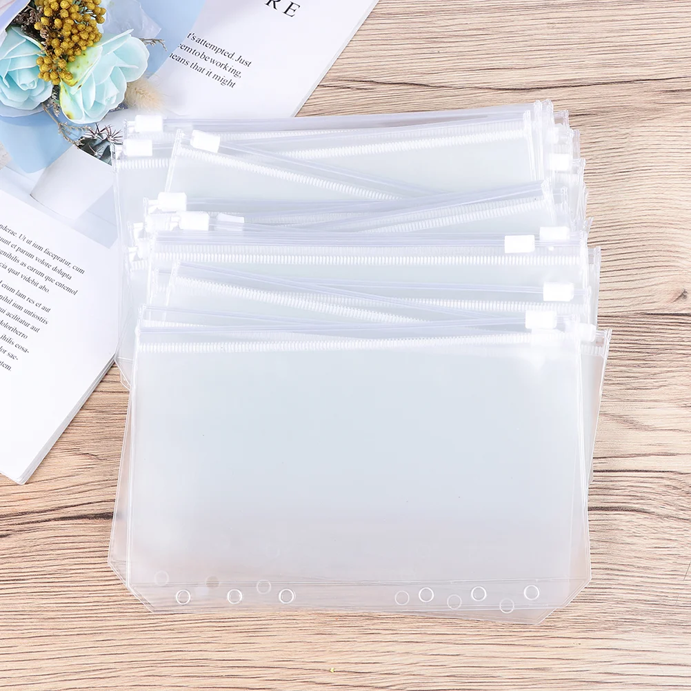 10 Pcs Binder Clips Office File Folder Envelope Transparent Document Organizer Bag