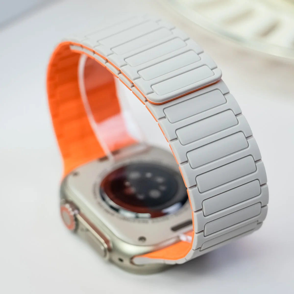 Tali silikon untuk jam tangan Apple, tali silikon untuk jam tangan Apple, gelang magnetik Ultra 2 49mm 46mm 45mm 44mm 41mm 42mm untuk IWatch Series s10 9 8 7 6 SE 5 4