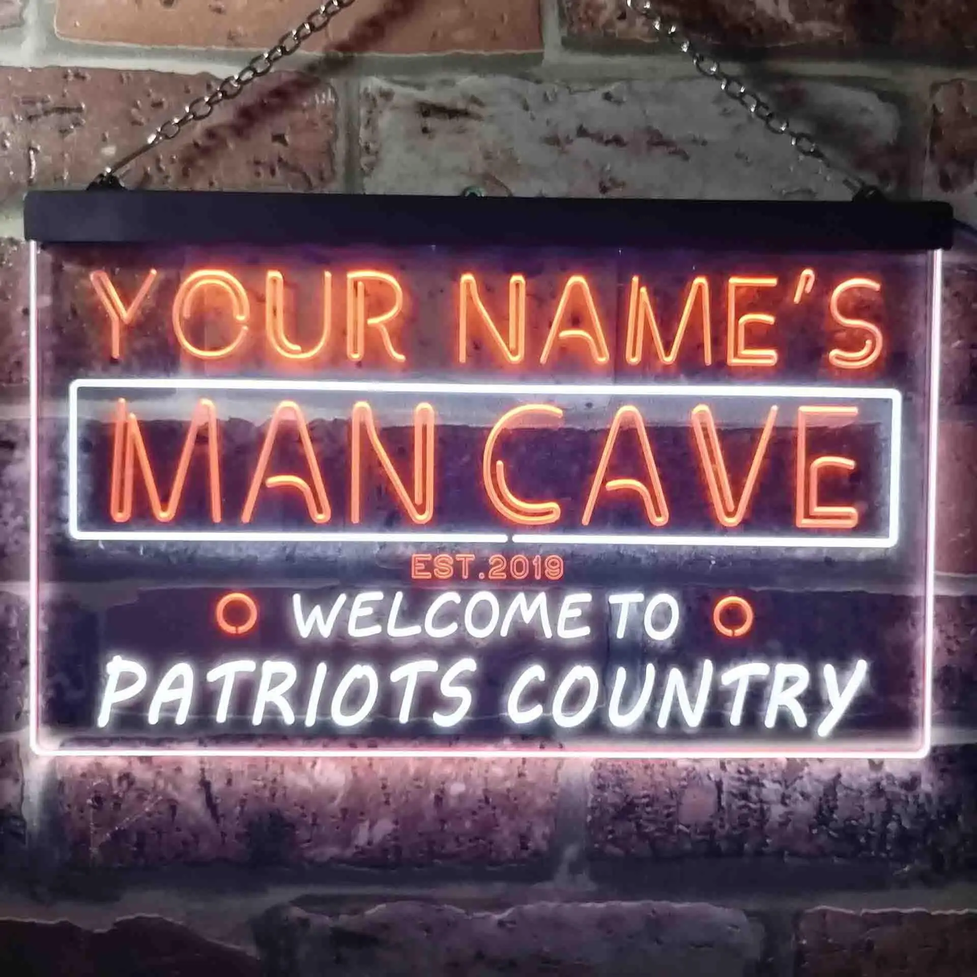 

Personalized Patriots Country Man Cave Dual Color Led Neon Sign st6-qf1-tm