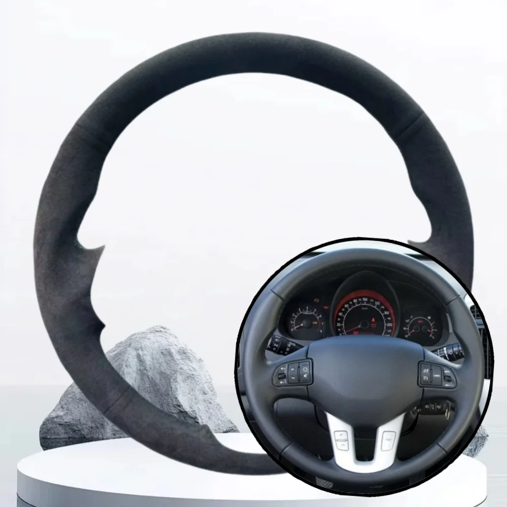 

Custom DIY Car Steering Wheel Cover Warm Suede For Kia Sportage 3 2011-2014 Kia Ceed Cee'd 2010-2012 Steering Wrap Car Interior