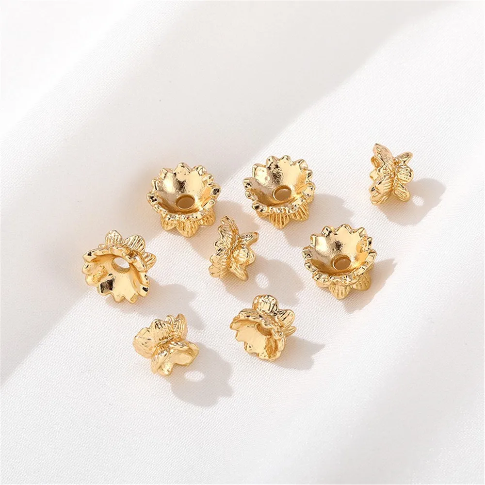 

14K Gold-plated Double-layer Size Bead Holder Separated Bead Flower Holder Hat DIY Bracelet Necklace Jewelry Material Accessorie