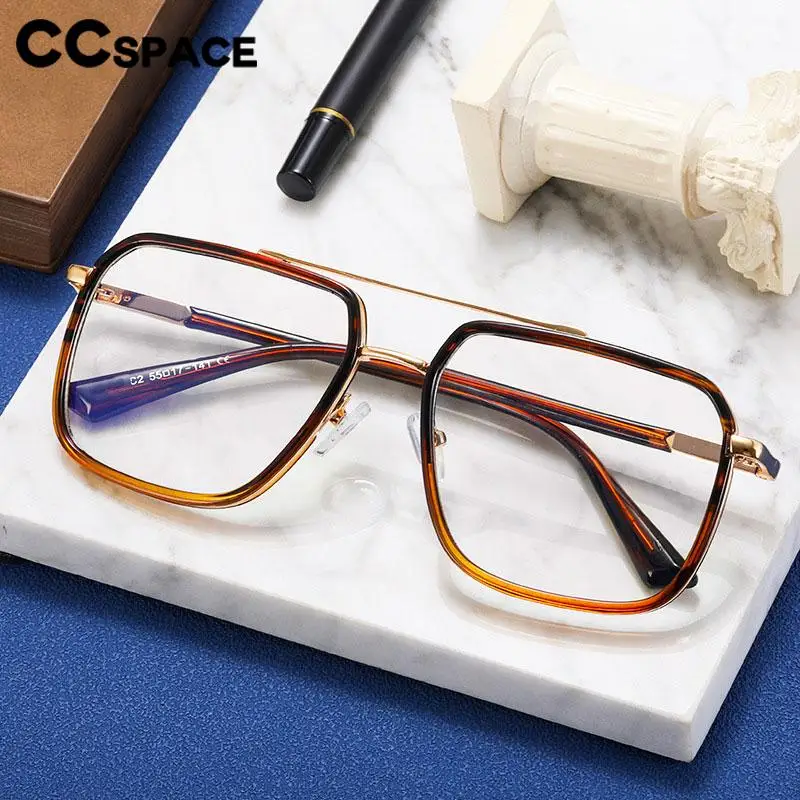 57154 New Large Size Square Pilot Eyeglass Men Vintage Prescription Spectacles Frame Women Anti Blue Light Computer Glasses