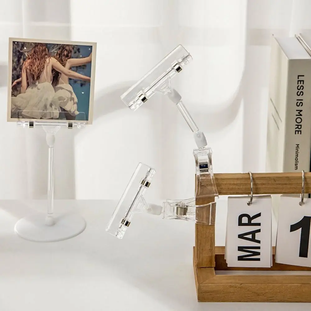 Multifunctional Adjustable Photo Clip Holder Multi-size Transparent Postcard Holder Desktop Message Holder Supermarket