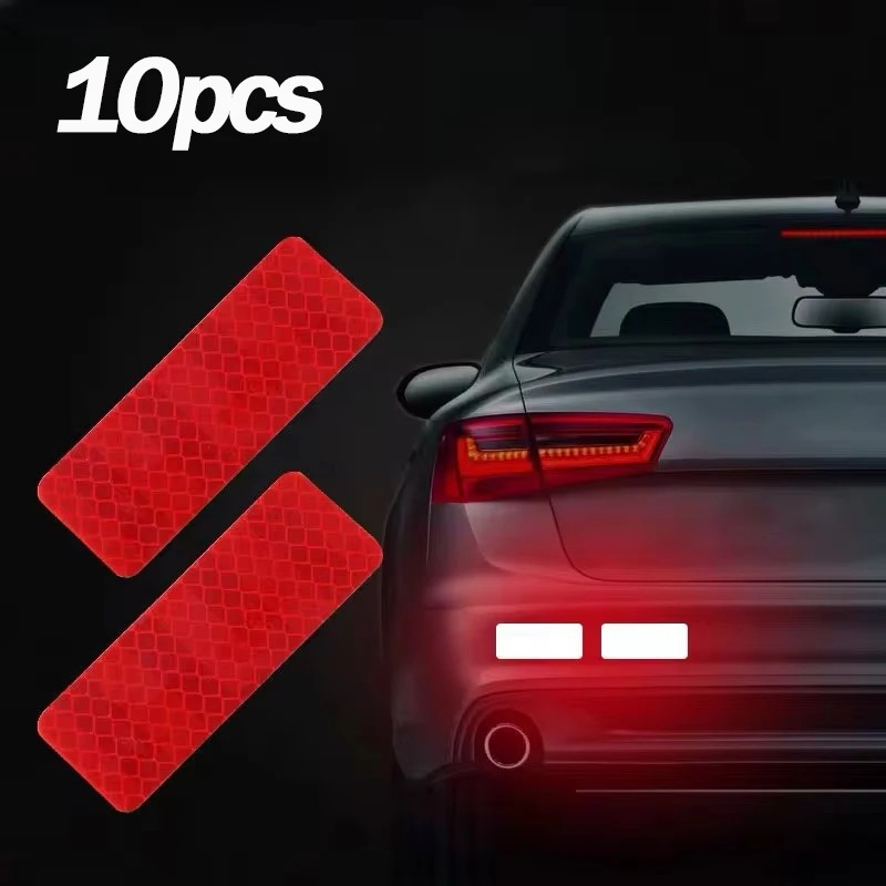10Pcs Colorful Car Bumper Reflective Stickers Secure Reflective Warning Strip Tape Sticker Decals New Arrival Auto Styling Decal