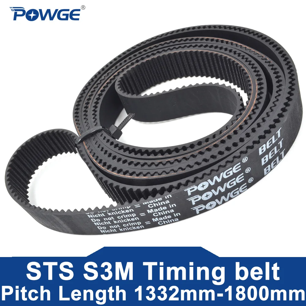 

POWGE STS STD S3M Timing belt Lp=1332 1341 1401 1422 1461 1458 1500 1572 1596 1605 1611 1776 1785 1788 1800 Width 6-25mm Rubber