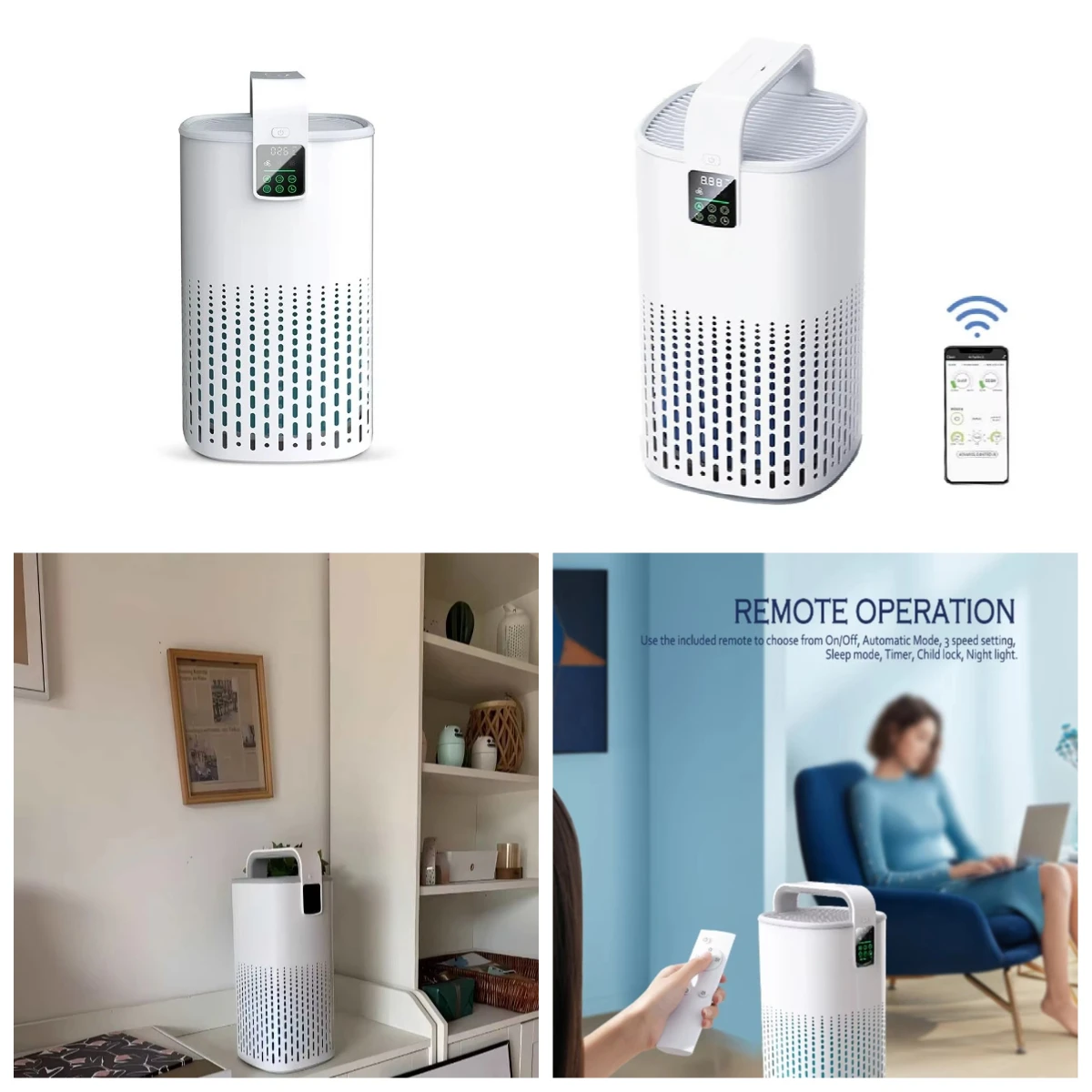 Home Air Purifier Activated Carbon Filter Smoke Dust Odor Eliminator