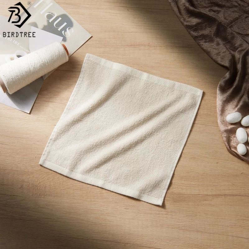 birdtree、628-シルク、372-コットンの正方形タオル、28×28cm、家庭用ソフトベージュバスタオル、2026年春新作a64404jf