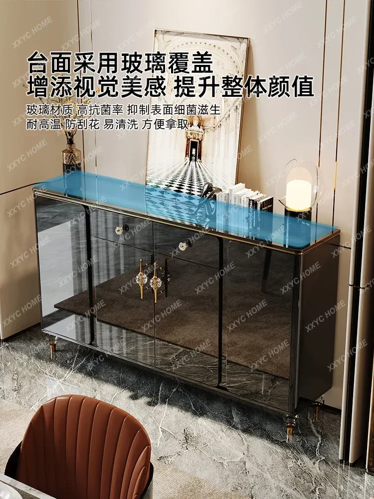 Светлый роскошный минималистичный сервант в итальянском стиле для гостиной, современный минималистичный чайный шкаф