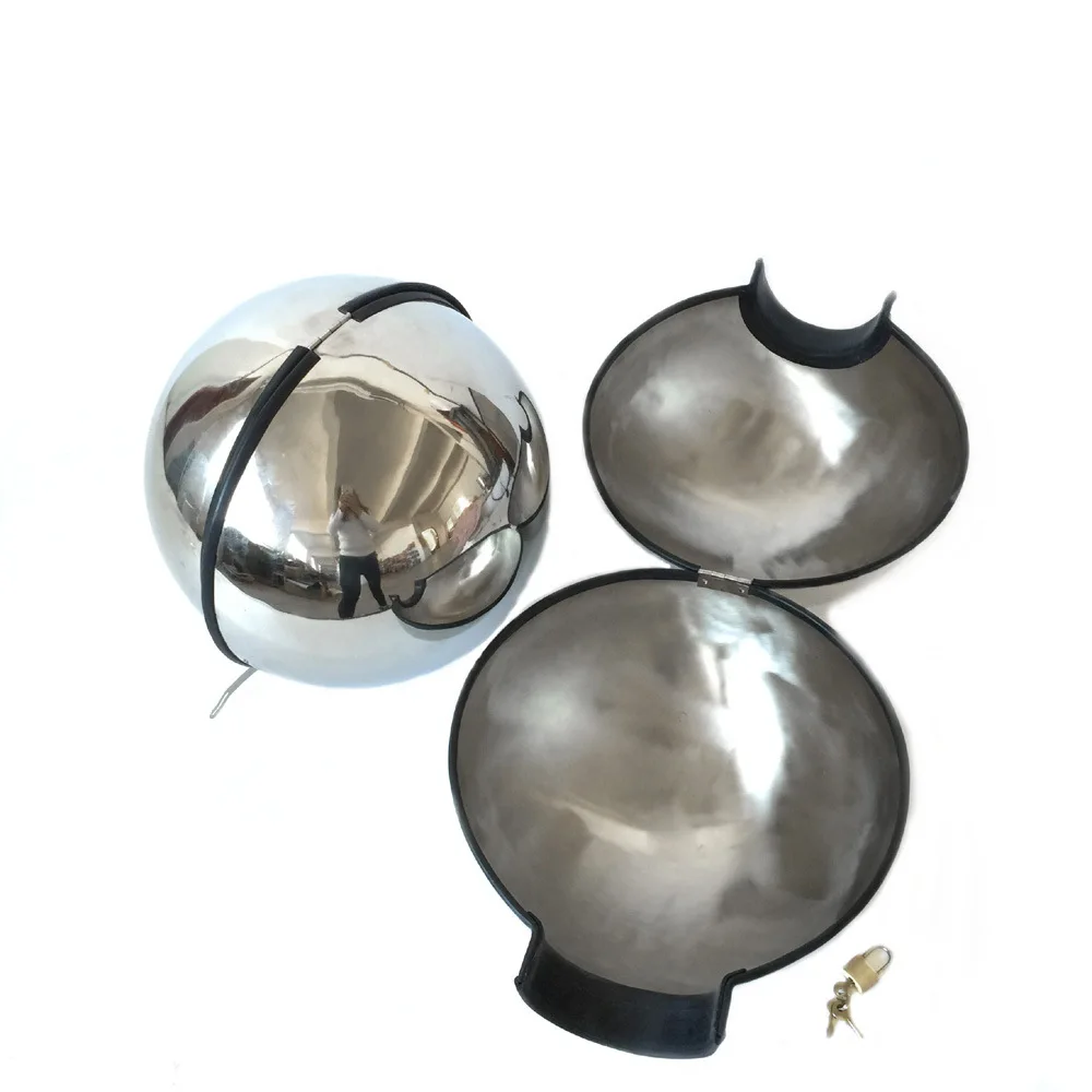 Stainless Steel Erotic Helmet Headgear with Lock Visible Male Female Ball Helmet SM Couple Sex - Image 4