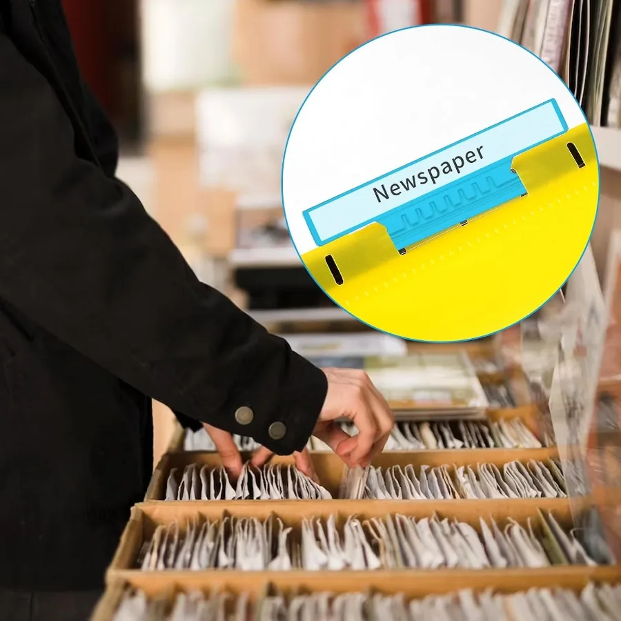 100 قطعة من علامات تبويب مجلد الملفات المعلقة 4 Ih وإدراج علامات تبويب مجلدات معلقة كبيرة من البلاستيك الشفاف لملصقات مجلدات خزانة الملفات