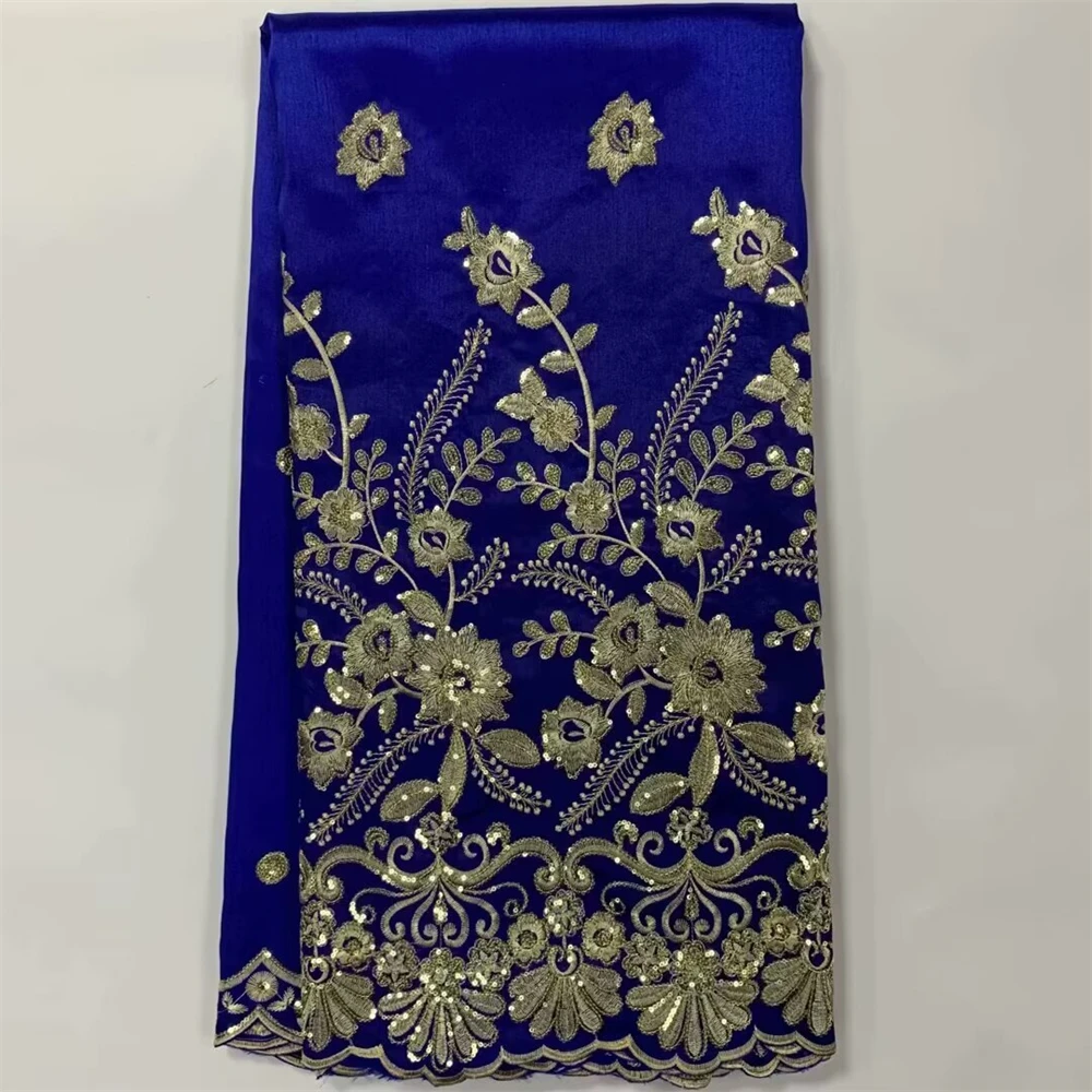 African Lace Fabric for Ladies, George Wrapper Dress Material, High Quality, 2024