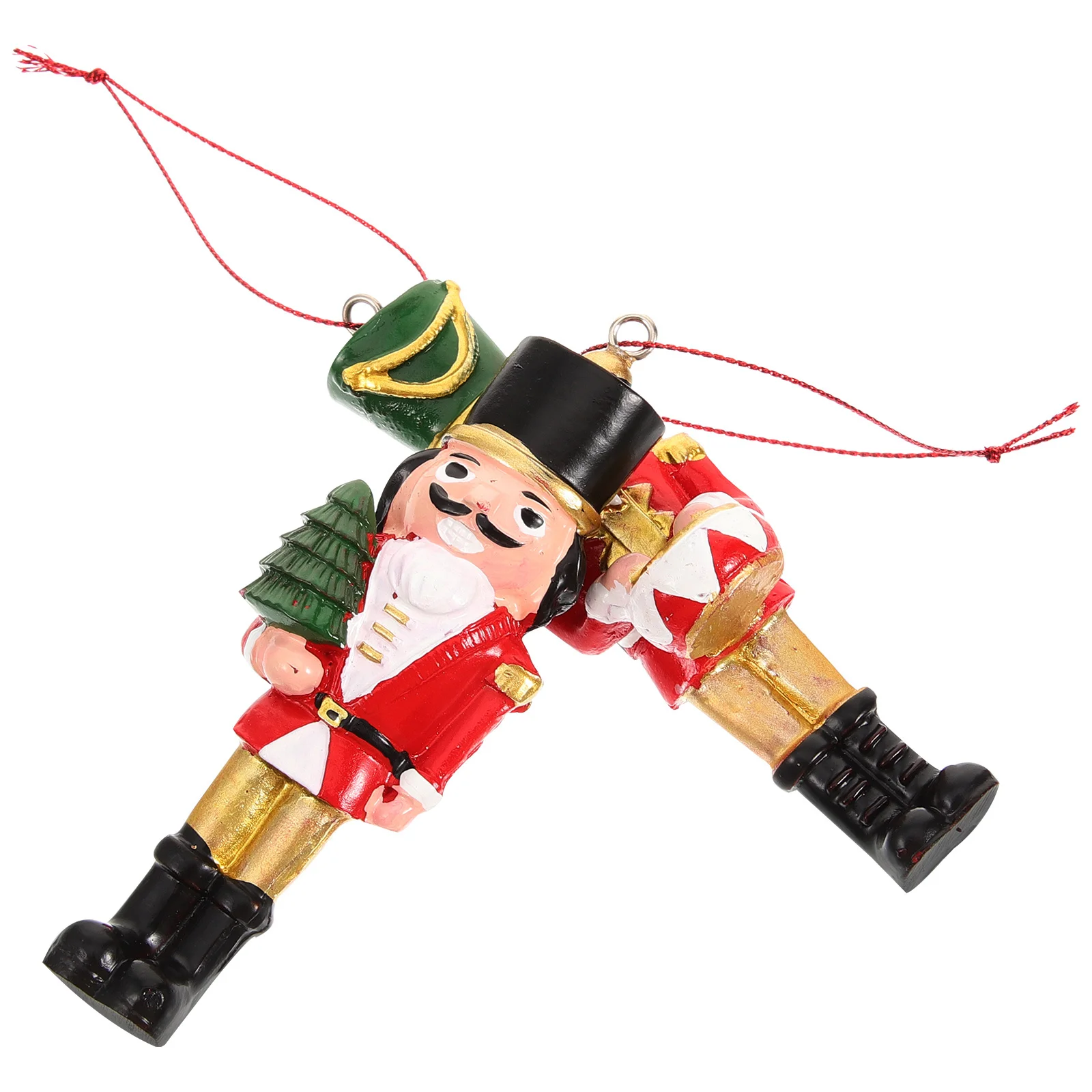 

2Pcs Resin Nutcracker Pendant Craft Traditional Hanging Christmas Ornament Xmas Decorations for Room Nutcracker Pendant