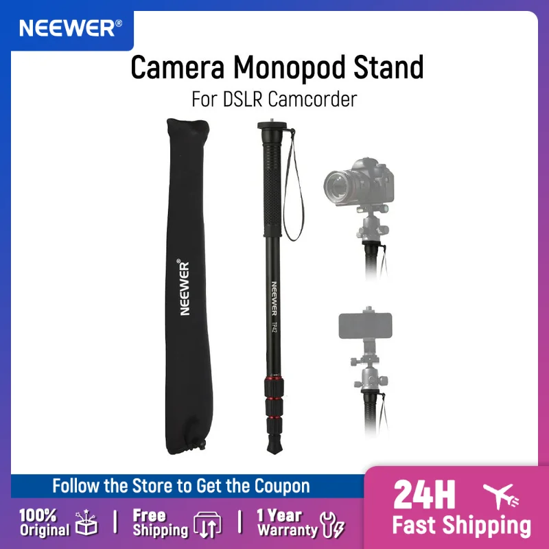 

NEEWER 66.5" Camera Monopod Stand Lightweight Aluminum Travel Monopod for DSLR Camcorder Photography Video Recording