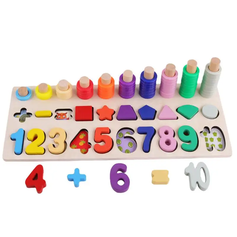 Nummer Puzzle Spielzeug Zählform Stapler Mathe Spiel Puzzle Brett Vorschule Lern aktivitäten Feinmotorik Spielzeug für Kinder