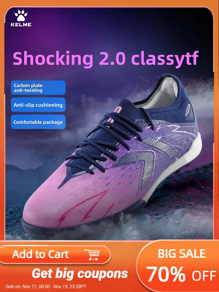 

Kelme Adult Football Shoes Men's Broken Nail Tf Artificial Grass Cushioning Football Boots Indoor Anti Slip Football Shoes