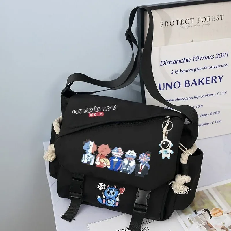 

Black White, CountryHumans, Country Humans Countryball Polandball, Anime Messenger Crossbody Shoulder Bags School Girls Boys