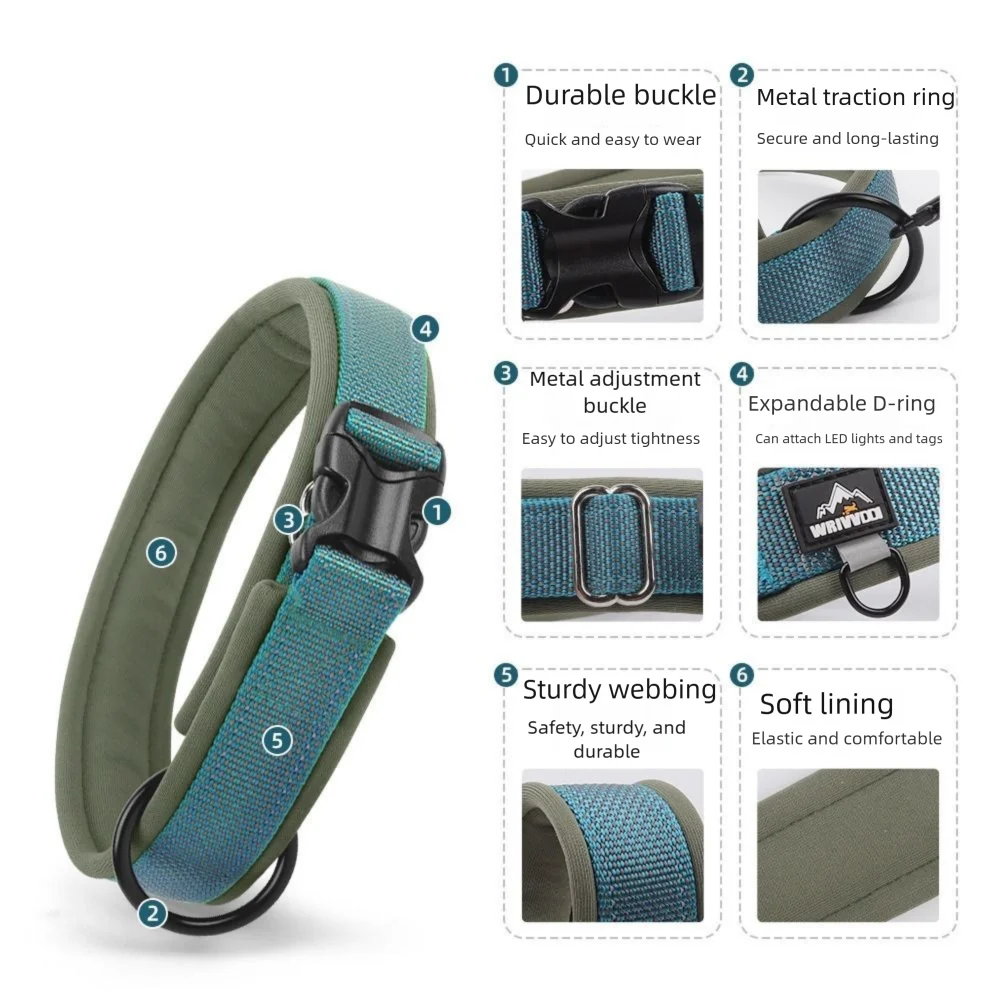 حزام مرن عاكس للكلاب بدون سحب، ياقة للحيوانات الأليفة قابلة للتعديل للكلاب المتوسطة والكبيرة، سهلة الارتداء ومريحة #4