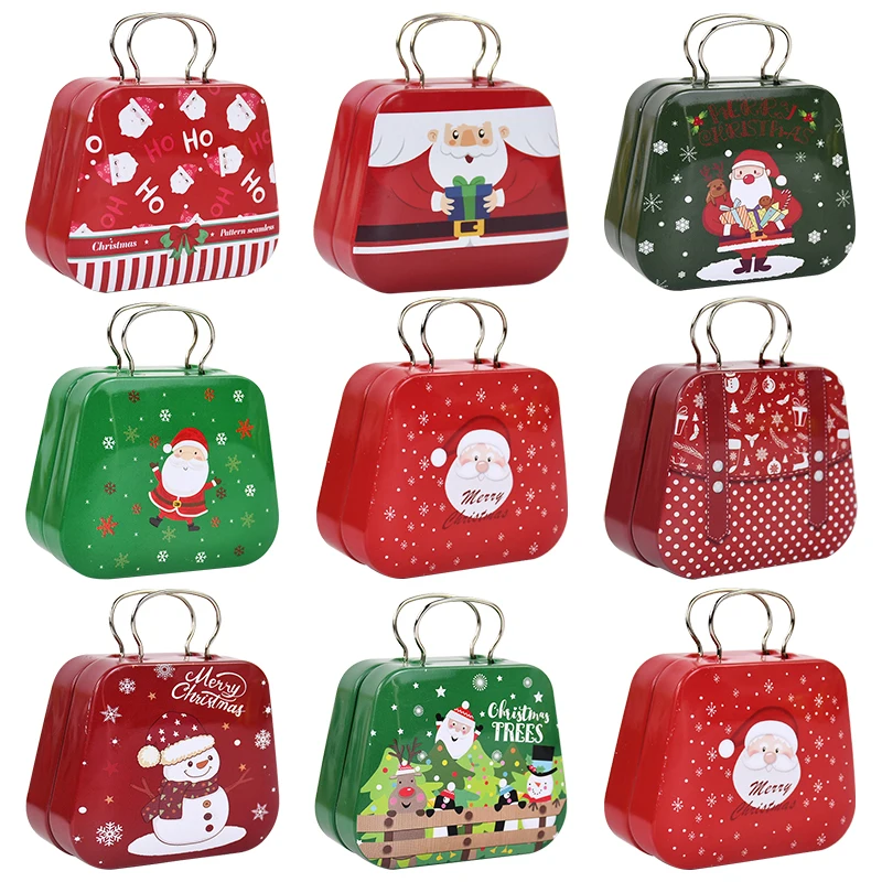 Weihnachten Handtasche Geformt Zinn Glas Candy Box Schmuck Lagerung Fall Cookie Geschenk Verpackung Boxen Kinder Weihnachten Party Gefälligkeiten Neue Jahr 2026