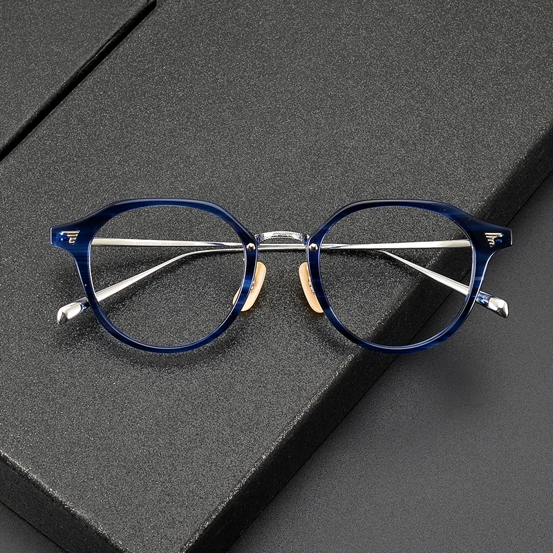 

COM-573 Japanese retro polygonal pure titanium glasses frame