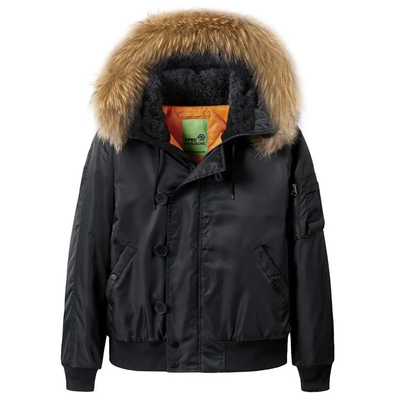 Winter Cotton Thick Pilot Jackets for Men Casual Hooded Loose Coats Baseball Jacket Men\'s Jackets