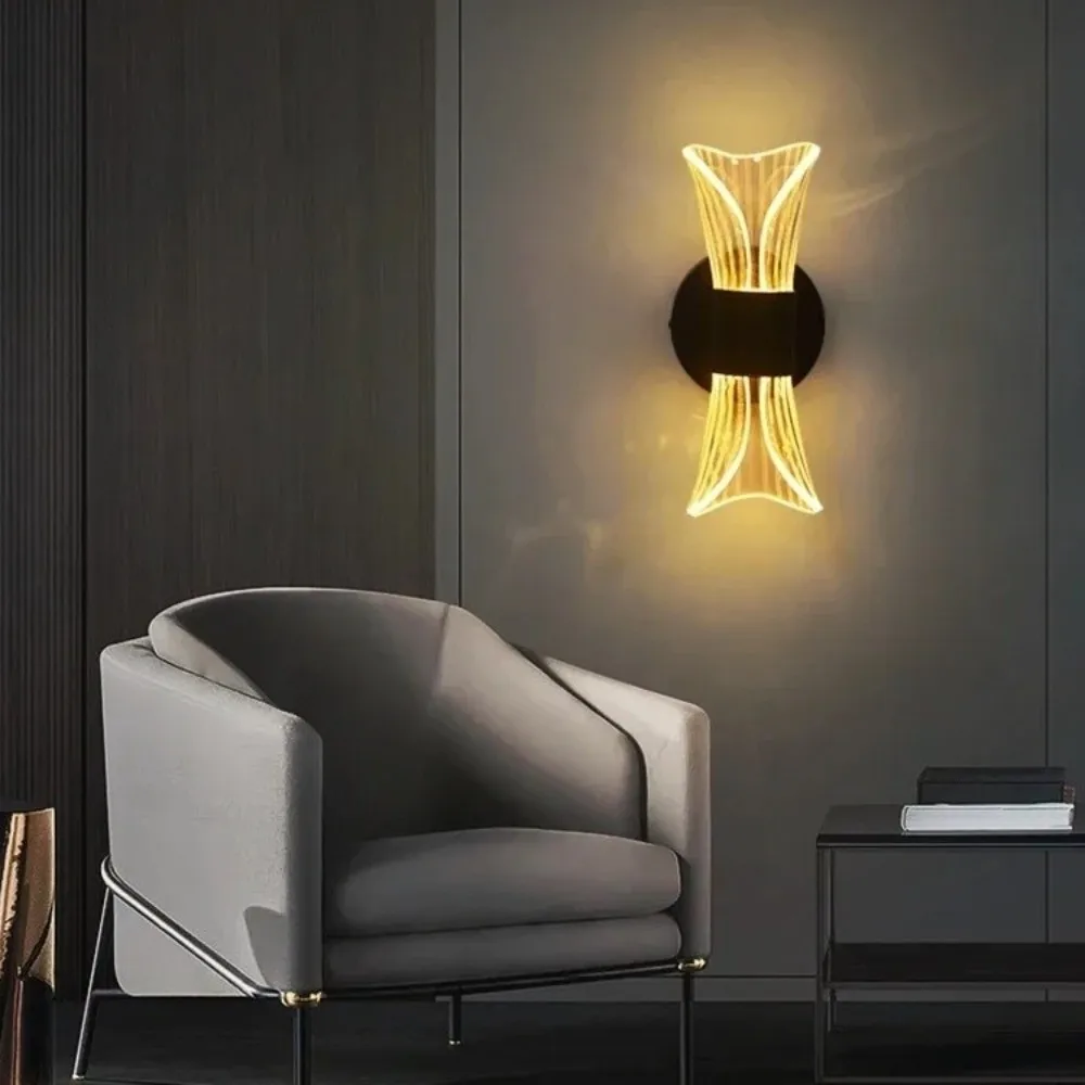 Luxury LED Wall Light LED Lighting Acrylic Interior Decoration Lamps Dimmable Tri-color Dimming Bedside Lamp Bedroom Lighting