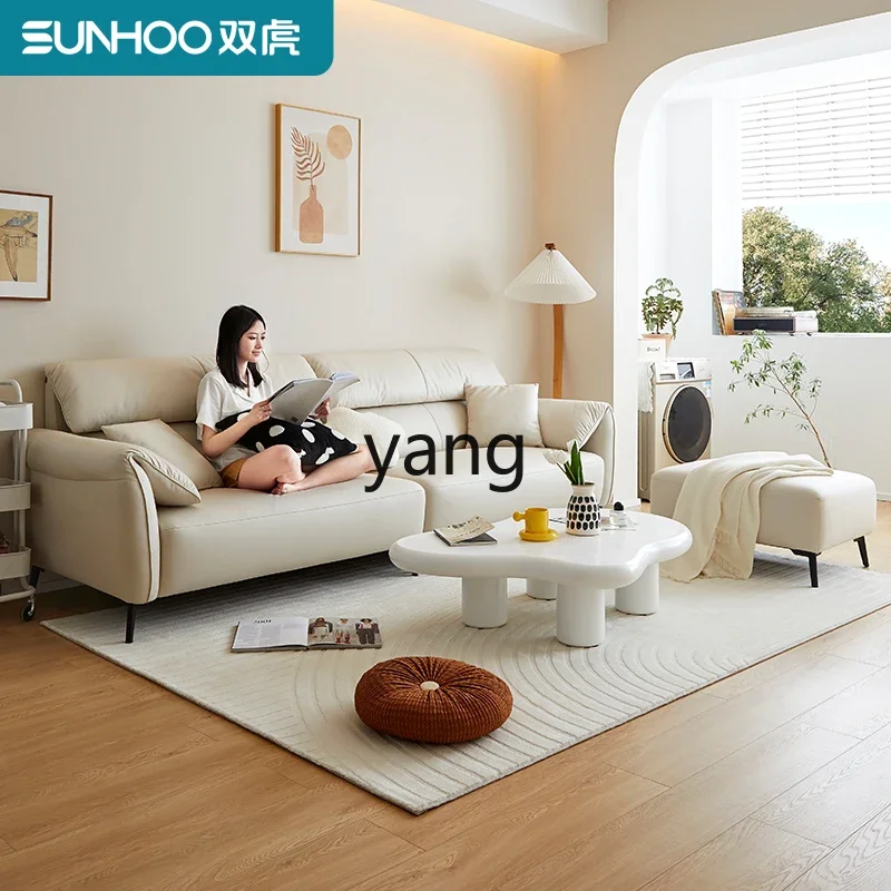 CX  cream wind cat scratching fabric sofa living room modern simple no-wash technology cloth straight row small apartment