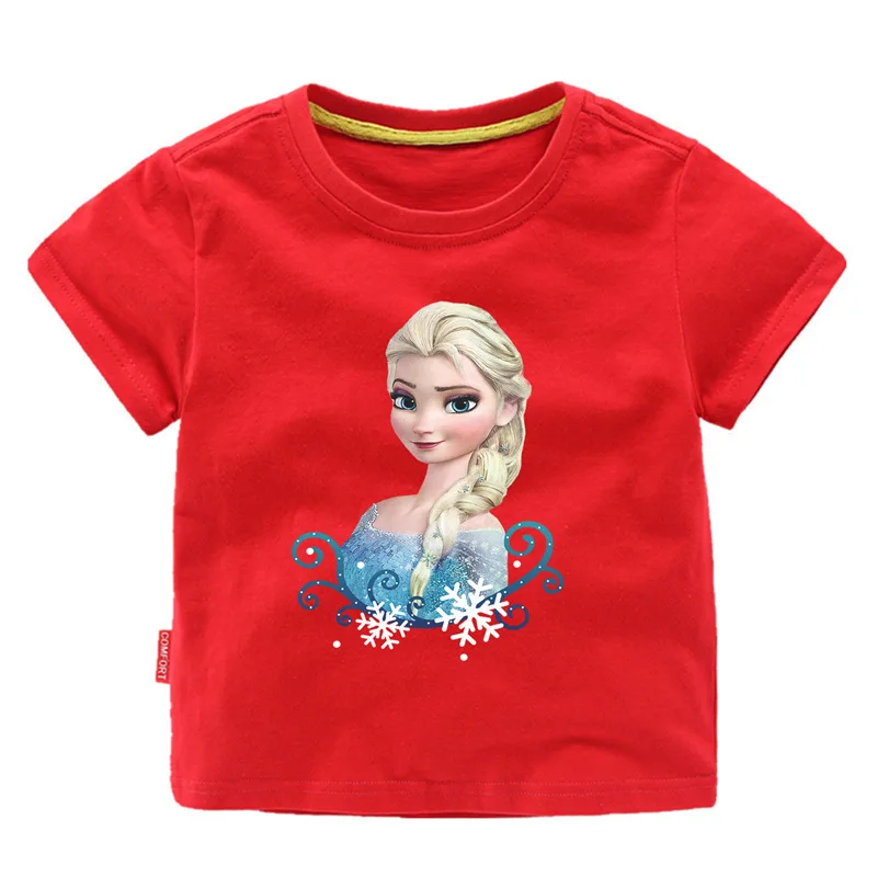 Ice and Snow Princess Elsa clothing girls T-shirt  Shorts  fashion cute  children's pure cotton set