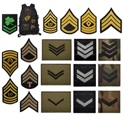 New IR Reflective Camouflage Level Stick Green Armband Military Fan Rank Insignia One, Two Three Hook Loop Patches for Clothing