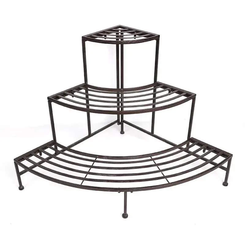 3 Tier Metal Ladder Plant Stand Flower Pot Display Rack Corner Shelf for Home Garden Patio Balcony