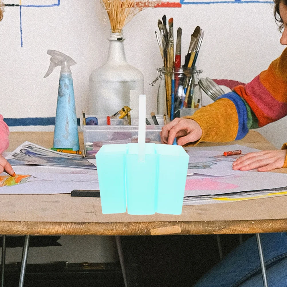 2pcs Wash Brush Bucket 3-In-1 Detachable Paint Brush Cleaner For Acrylic Watercolor Oil Painting Supplies Holder Rinse Cup Tool