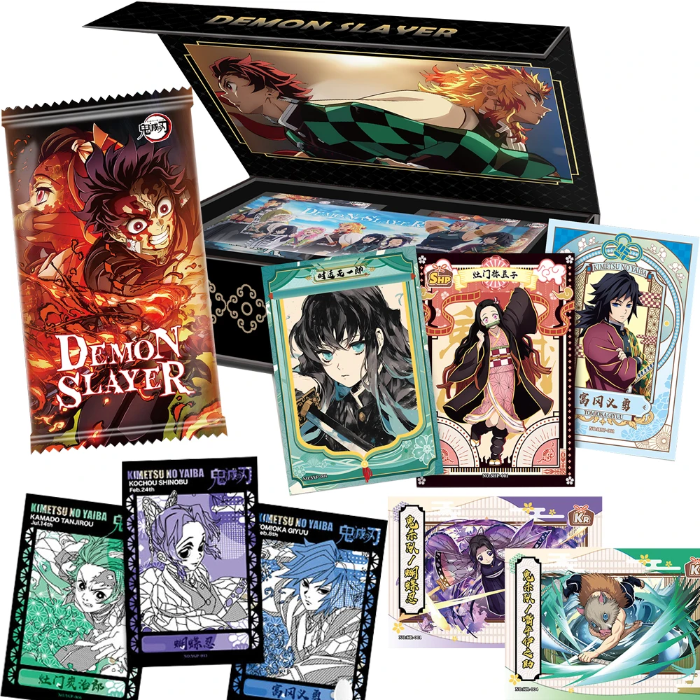 

Demon Slayer Collection Cards Kamado Tanjirou Tomioka Giyuu Exquisite Art Anime Peripherals Characters Inlay Cards Creative Gift