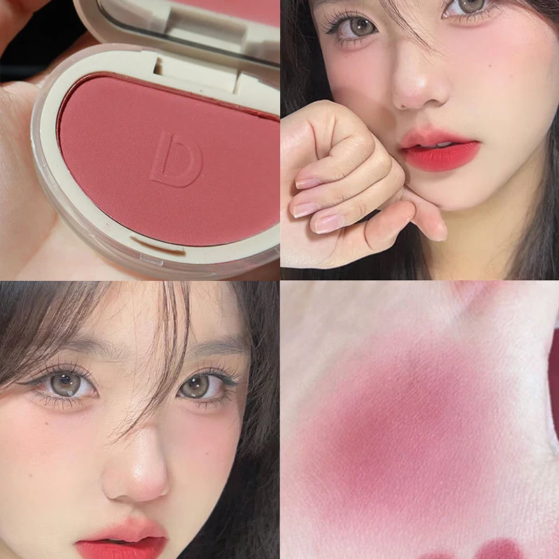 Poudre de fard à joues, haute brillance, lustre naturel, poudre de crème, peut façonner le visage, fait un look délicat et mignon, style coréen, etc.