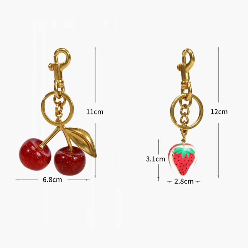 Handbag Pendant Keychain Women\'s Exquisite Internet-famous Crystal Cherry Car Accessories