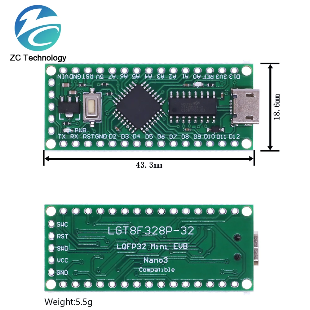 LGT8F328P-LQFP32 MiniEVB TYPE-C MICRO USB Compatible With ATMEGA328 Nano V3.0 LGT8F328P CH9340C / HT42B534-1 SOP16 For Arduino