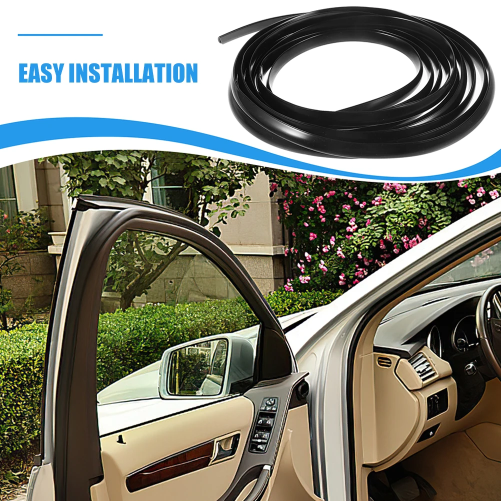 6m Black Rubber Car Door Seal Strip Silent Driving Protector Edges Guards Anti Scratch Adjustable Length Weatherproof Trim