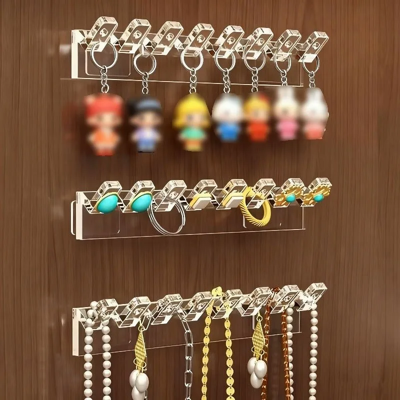 3pcs Transparent Display Hanging Shelf, Space-Saving Vertical Collector's Organizer, Minimalist Storage for Rooms Storage Rack