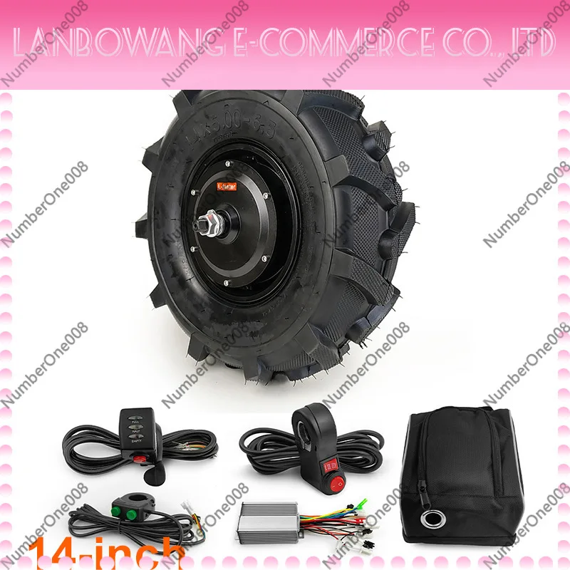 Gear Ratio 1:5 Hand Truck Low-Speed Motor Wheel Agricultural Tyre 14x5.00-6.5 with Controller Unicycle